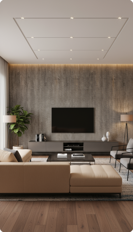 tv wall design simple